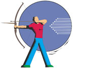 picture of archer on right side of title